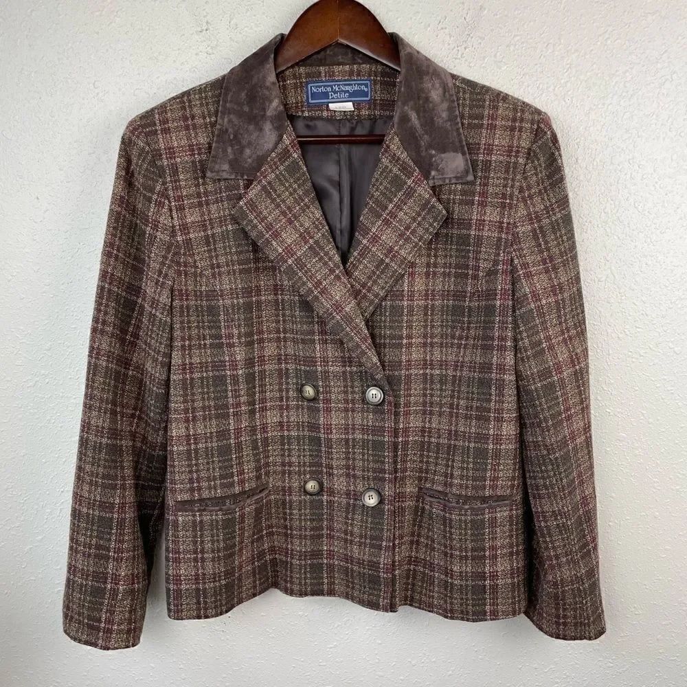 Norton McNaughton Petite Tweed Blazer Jacker Size 12P EUC